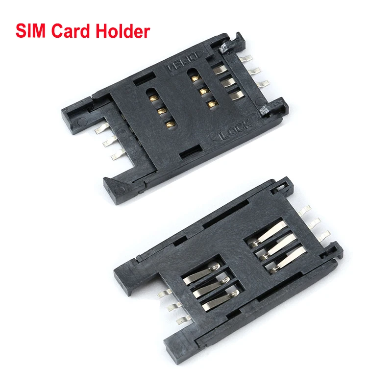 Soporte de tarjeta SIM de 5 piezas, 2,5 cm, 6 P, SMT, SMD, 6 pines, ranura de 6 pines, asientos, Conector de plástico, tipo Clamshell para teléfono