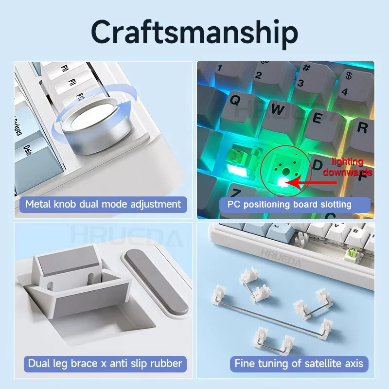 Teclado mecánico inalámbrico AULA F75, 3 modos, batería de larga duración, junta de intercambio en caliente, teclado personalizado para juegos de oficina tipo c de baja latencia - imagen 4