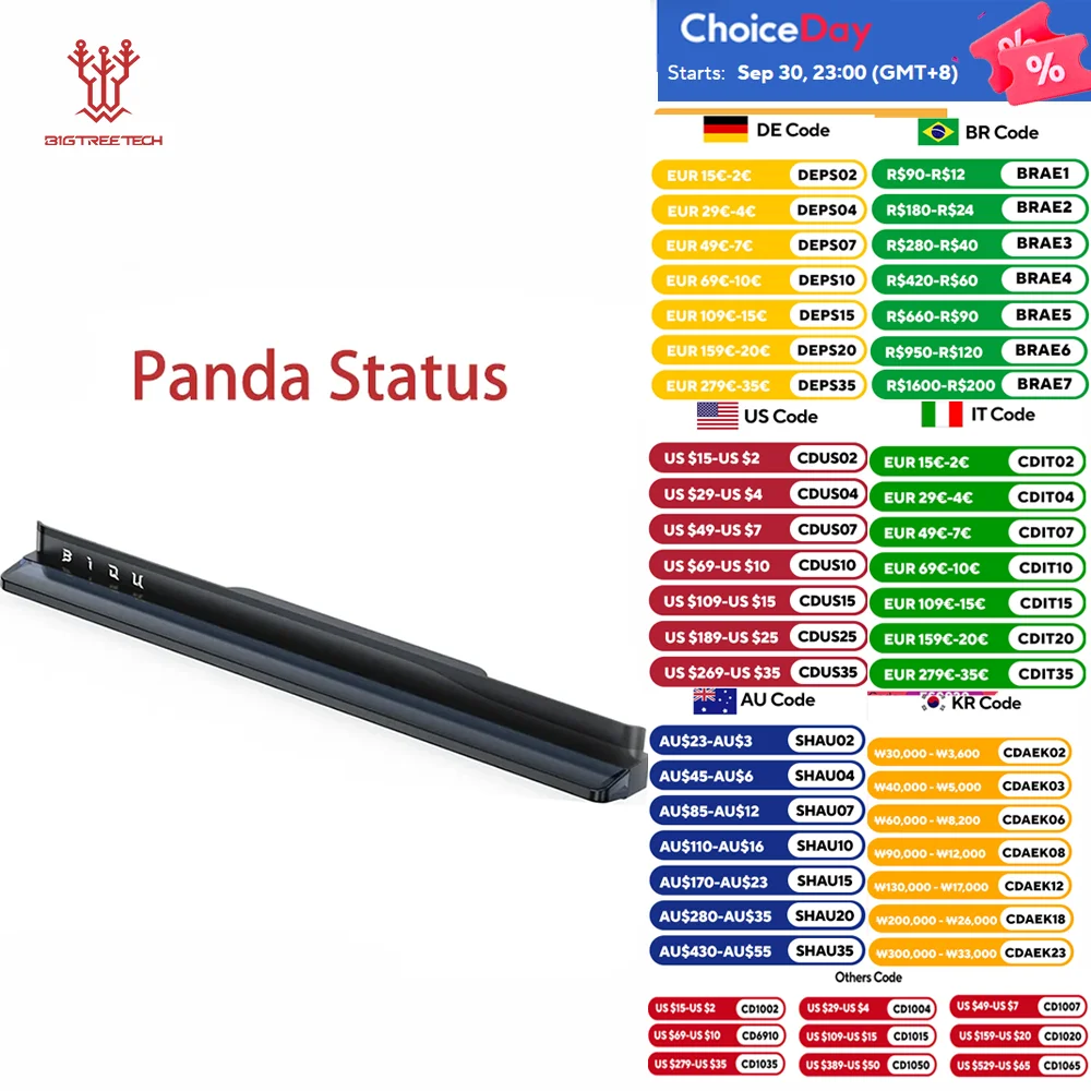 BIGTREETECH Panda Status H2D-Style indicador aplicación remota Control pantalla en tiempo Real para impresoras 3D Bambu Lab A1 P1P P1S X1C X1E