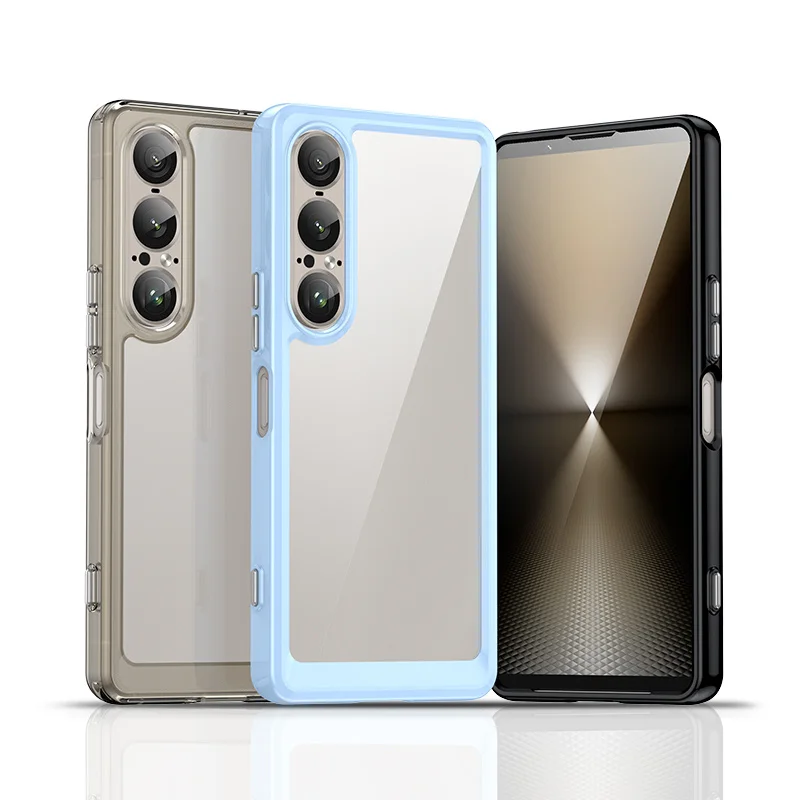 Funda transparente colorida de TPU para Sony Xperia 1 VII, funda protectora transparente, Fundas Coque Capa