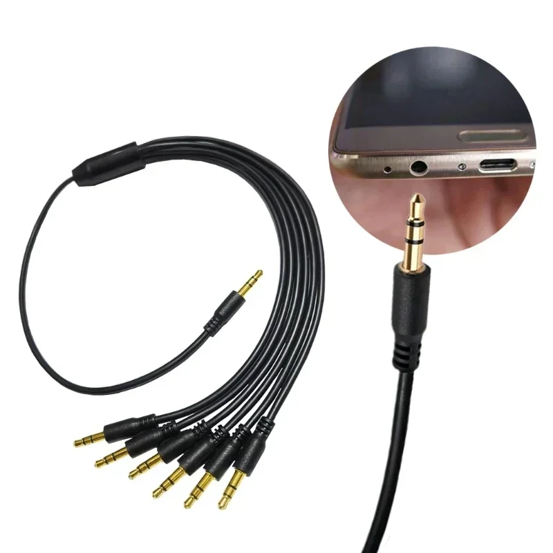 Cable de Audio con conector para auriculares, divisor de 3,5mm, Cable de 3,5mm, 1 macho a 2/3/4/5/6 macho, adaptador divisor de Cable auxiliar para auriculares de ordenador - imagen 3