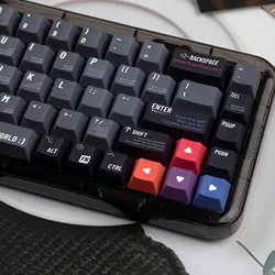 Hello World Cherry Profile PBT Keycaps Dark Dye Sub GMK Clone Tecl. Mecánico