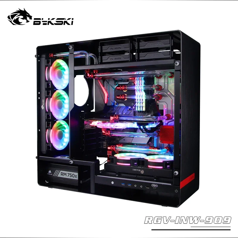 Kit BYKSKI para carcasa de ordenador IN WIN 909/solución de canal de agua de placa acrílica/Kit para CPU y bloque GPU/en lugar de depósito - imagen 3