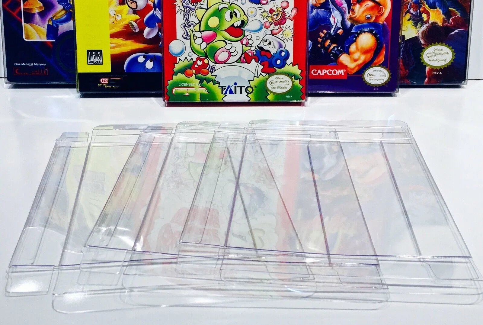 5 protectores de caja para cajas de videojuegos NINTENDO NES Vitrinas transparentes CIB, nuevas - imagen 3