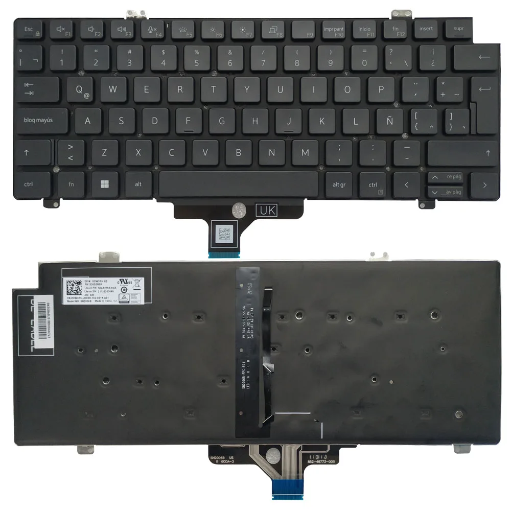 Nuevo teclado latino/estadounidense/español/Reino Unido para DELL Latitude 5420 5421 7420 7520 7521 2 en 1 (Año 2021) 0CW3R5 SN2006B SG-A2750-XUA - imagen 3