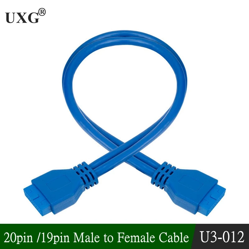 Cable de extensión USB3.0 20Pin hembra a USB 3,0 20 Pin macho placa base 20pin adaptador de cabecera extensor de Cable
