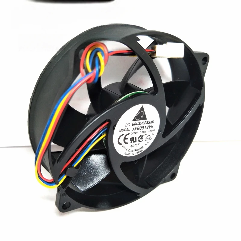 Original AFB0912VH 9225 9cm 12V 0.60A ventilador de refrigeración circular de CPU PWM de 4 cables - imagen 3