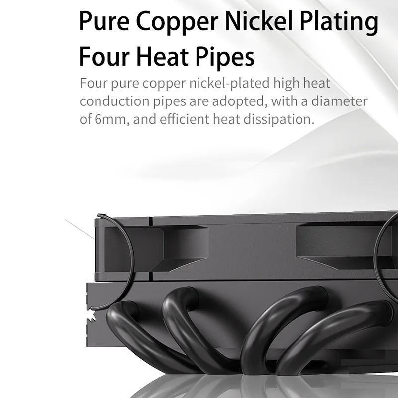 TEUCER-enfriador de CPU de presión baja, 55mm, perfil bajo, 6 tubos de calor, ventilador PWM de 92mm, LGA115x/1200/1700/AM4/AM5 ITX, minicargador de aire - imagen 4