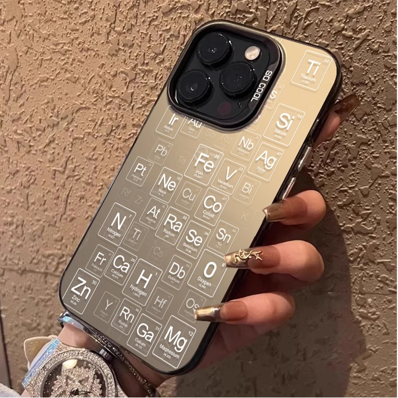 Funda de teléfono con diseño de fórmula de tabla periódica para iPhone 15 16E 16 11 14 13 12 Pro Max XS X XR Plus 8 7 SE 2020, funda dura a prueba de golpes - imagen 3