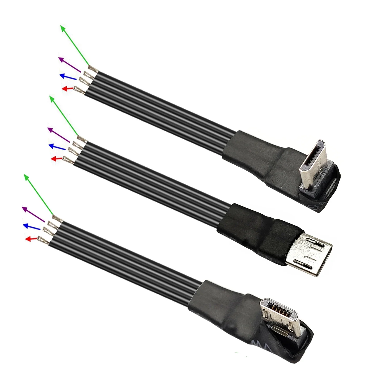 5V USB Micro mini tipo C enchufe macho 4 pines a Cable desnudo conector de Cable de alimentación de extremo abierto USB-C DIY Cable de carga de energía de reparación 26AWG - imagen 2