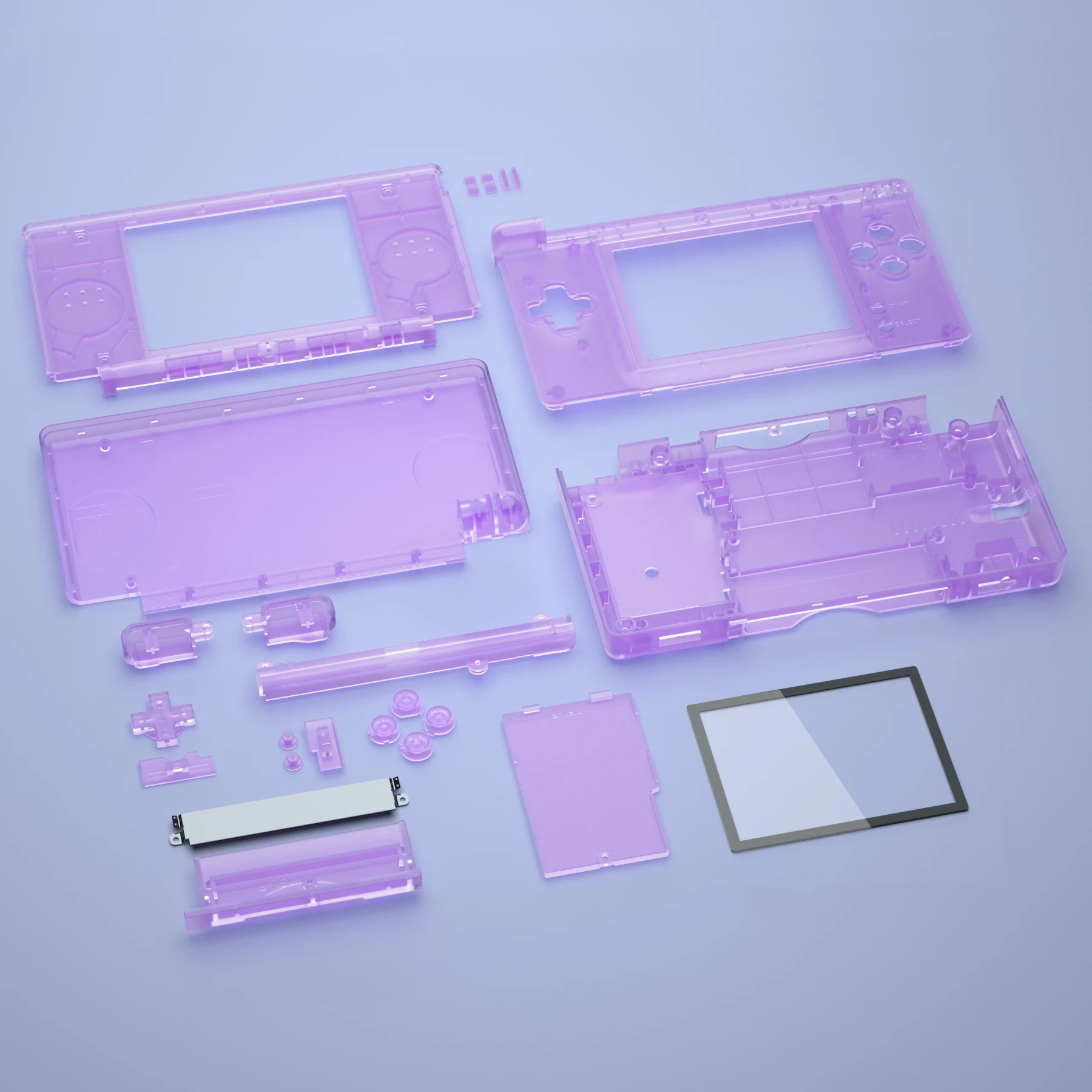 Carcasa completa de repuesto eXtremeRate para Nintendo DS Lite para NDSL - Clear Atomic Purple - imagen 2