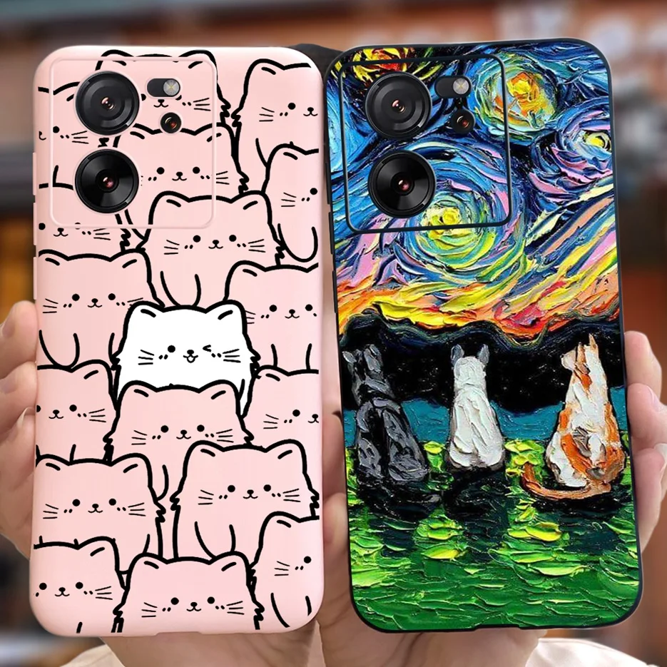 Funda de teléfono a prueba de golpes para Xiaomi 13T Pro, carcasa trasera pintada en caramelo, bonita, a la moda, suave, TPU - imagen 2