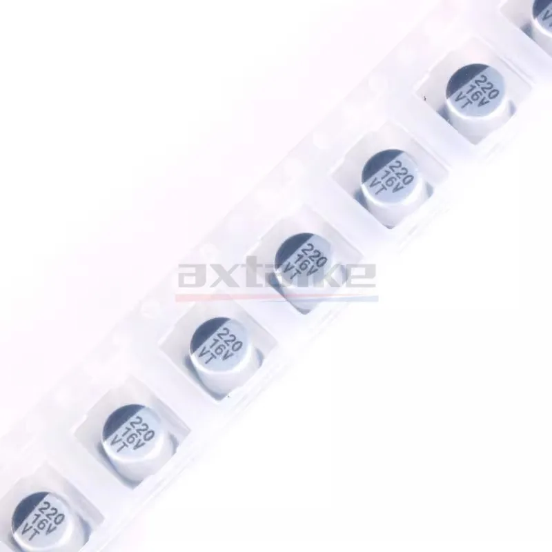 100 Uds 16V220uF 16V 220uF 220 6,3*7,7 MM SMD condensador electrolítico de aluminio SMT montaje en superficie - imagen 5