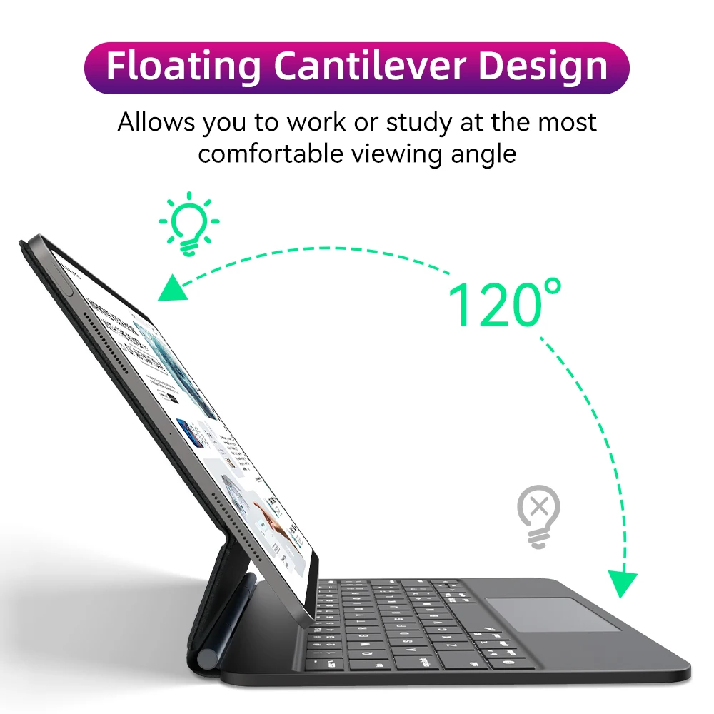 DANYCASE teclado mágico para iPad 10. a generación Pro 11 2024 Air 4 Air 5 Air 6 para iPad 12,9 6a 5a 4a 3a generación funda - imagen 3