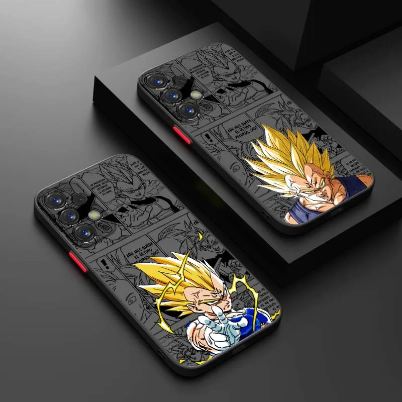 D-Dragon Ball Saiyan Vegeta para Samsung Galaxy A71 A55 A54 A51 A16 A06 A04e 5G funda de teléfono translúcida esmerilada
