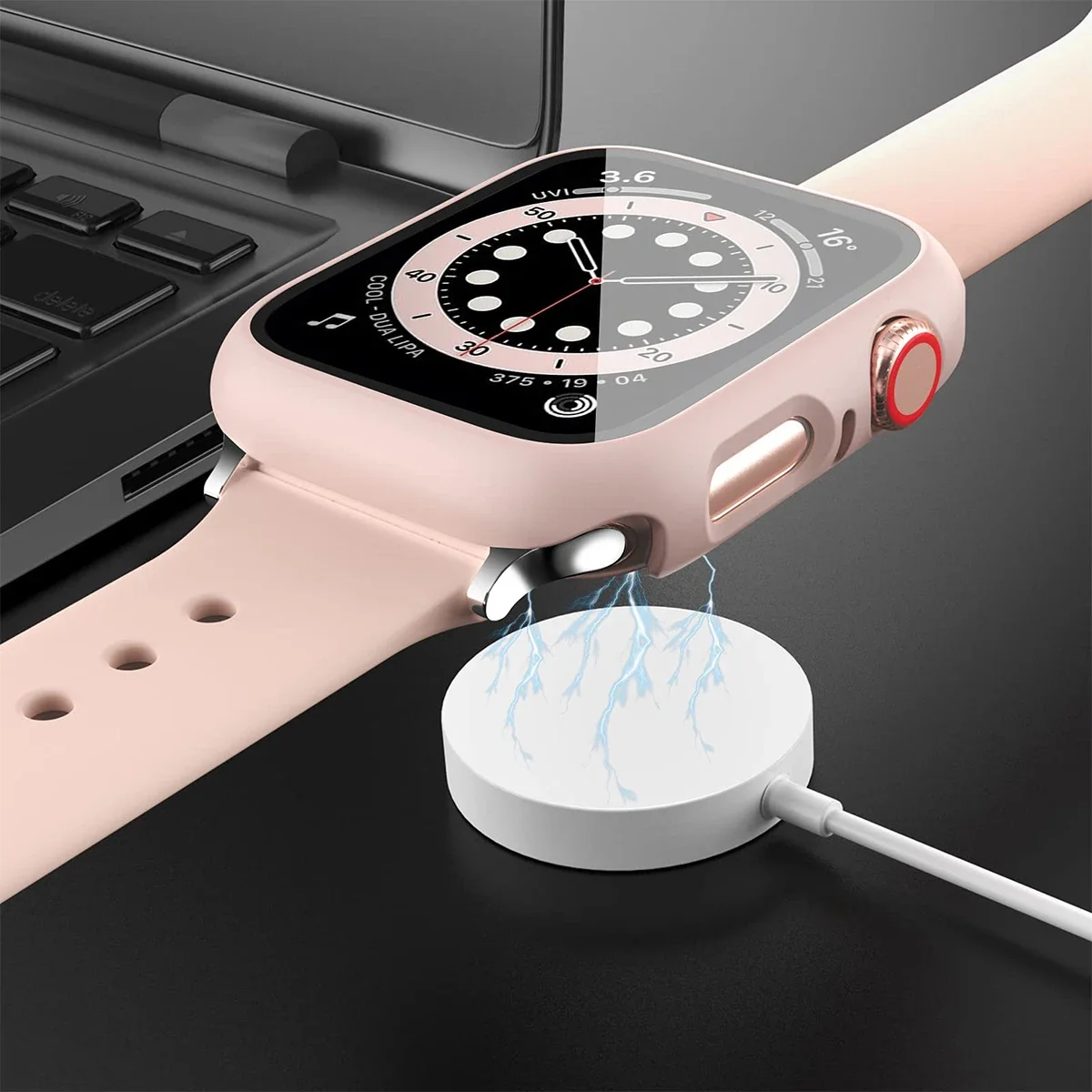 Cristal templado y funda para Apple Watch, Protector de pantalla para iwatch serie 9, 6, SE, 7, 8, accesorios para Apple Watch, 45-41-42-40-44mm, 2 unidades - imagen 5