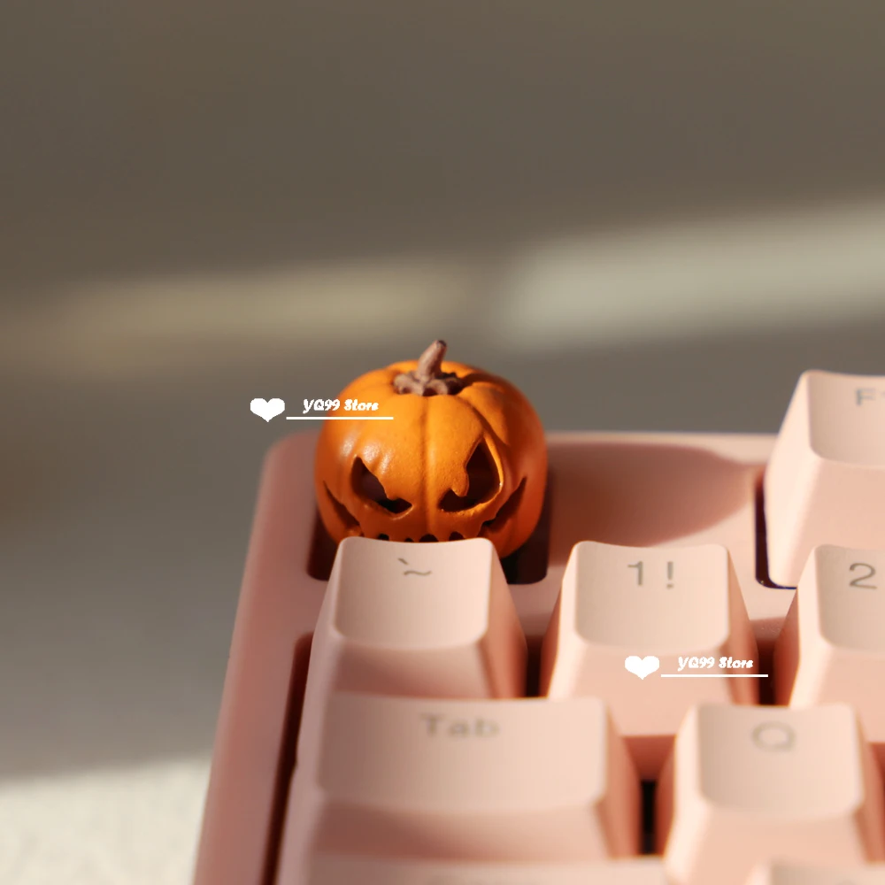 Teclas retroiluminadas de calabaza pequeñas personalizadas, teclas estéreo de dibujos animados, tapa de teclado mecánico Cherry MX, adecuada para juegos ESC KeyCap - imagen 2