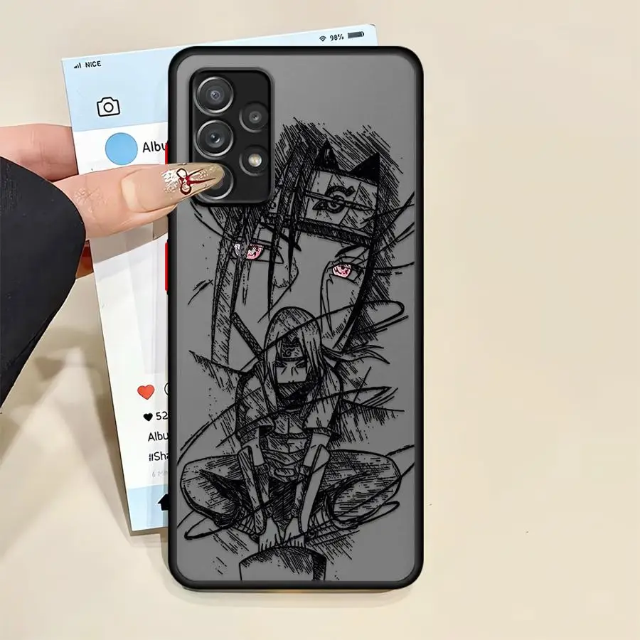 Funda de cómic Anime n-narutos para Samsung Galaxy A24 A32 A33 A52 A21s A26 A25 A54 A35 A72 A22 A34 A53 A56 A23 A36 carcasa de borde negro - imagen 5