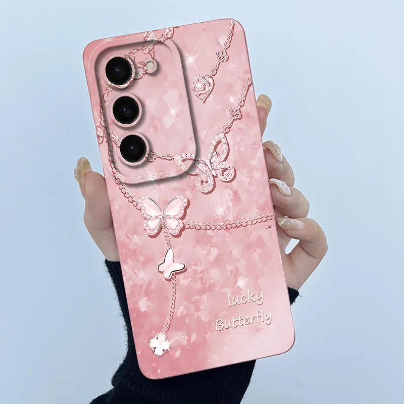 Para Samsung Galaxy S23 S22 Plus FE silicona líquida moda simplicidad pintura al óleo Floral antihuellas Protector funda de teléfono - imagen 4