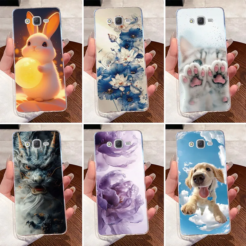 Carcasa para Samsung Galaxy J5 J7 2015 J7 Core dragón de lujo lindo fresco niños niñas transparente suave funda de teléfono de silicona contraportada