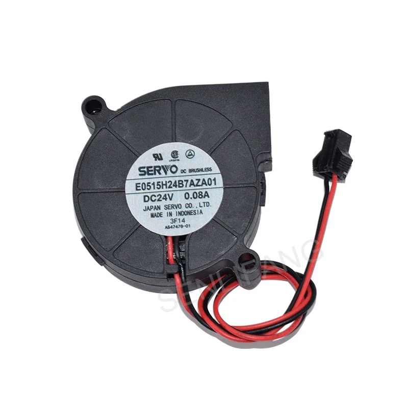 Nuevo para E0515H24B7AZA01 24V DC 0.08A 50x50x15x15mm 2-Alambre de ventilador de refrigeración de servidor - imagen 2