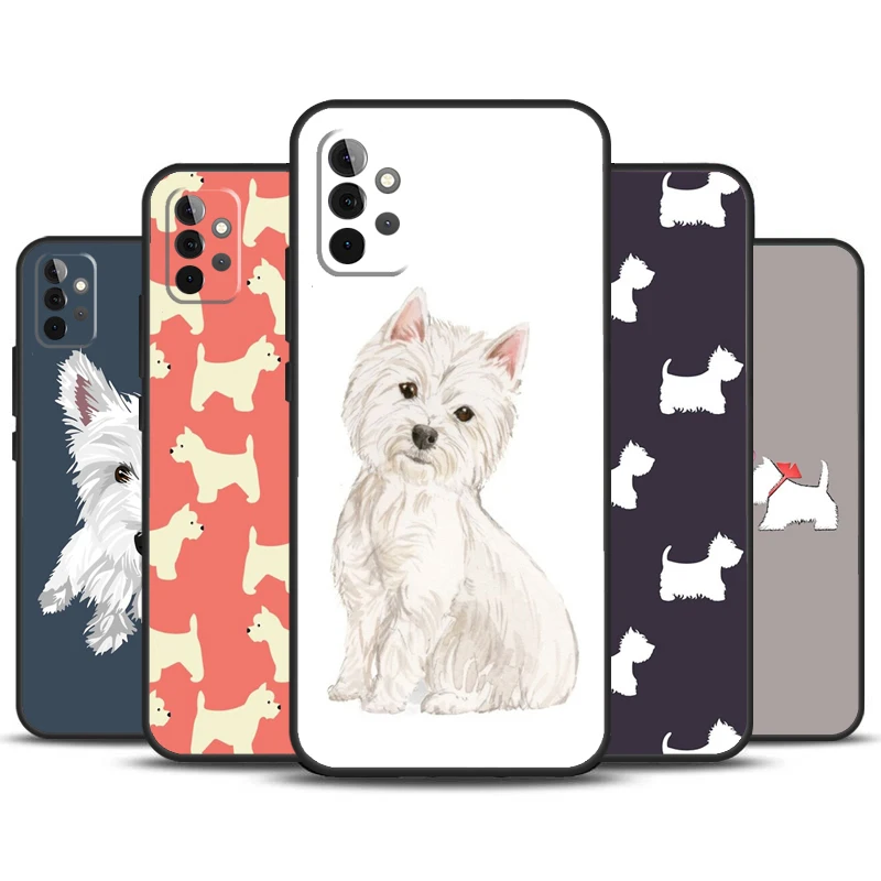 West Highland Terrier Westie funda para Samsung Galaxy, A54, A34, A24, A14, A51, A71, A12, A32, A52, A72, A13, A33, A53, A25, A15