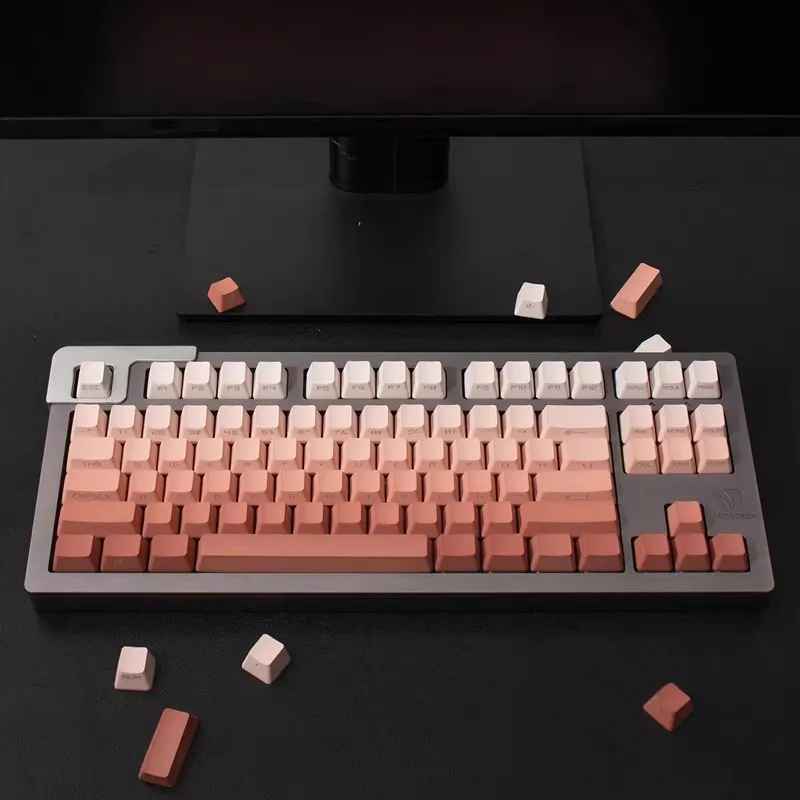 Tapa de tecla de transmisión de luz delantera/lateral Rouge Blush, dicroismo OEM de alto PBT para Wooting y otros teclados mecánicos inalámbricos - imagen 2