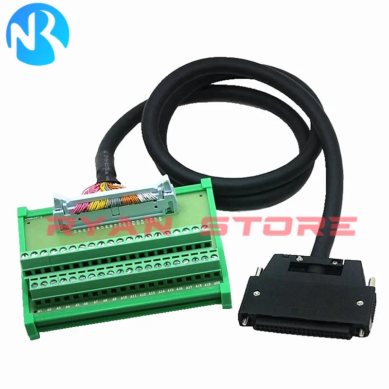 Bloque de terminales macho IDC40 40P, placa de ruptura IDC de 40 Pines, adaptador de relé PLC, montaje de Riel DIN, módulo de Terminal de 2 filas, 0,5 M, 1M, 1,5 M, 5M