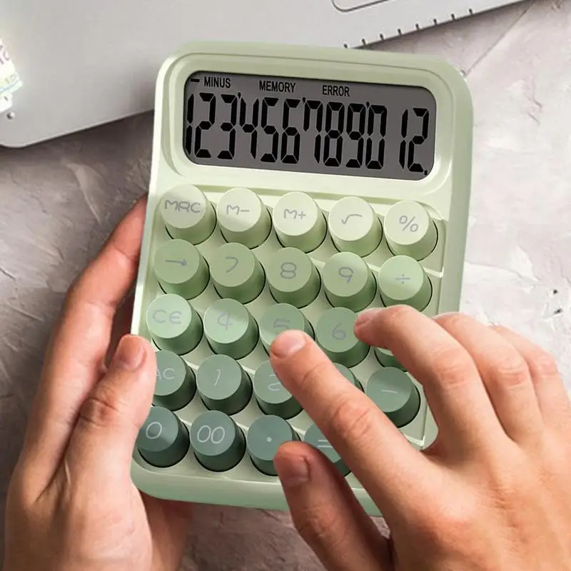 Calculadora de escritorio antideslizante con teclado mecánico, calculadora bonita - imagen 3