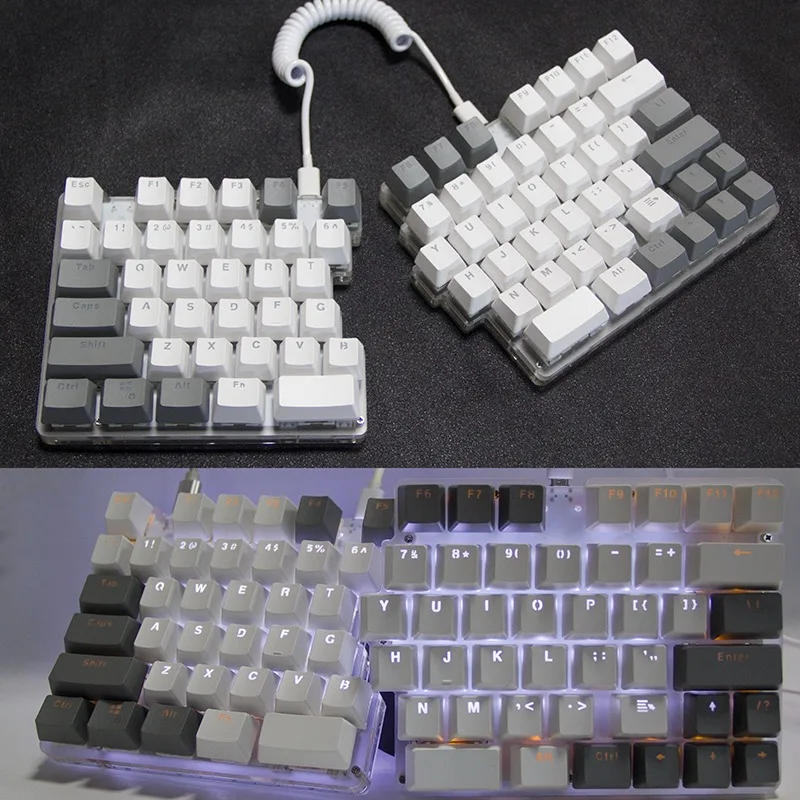 Teclado dividido con cable de 78 teclas, teclado mecánico dividido ergonómico RGB personalizado de intercambio en caliente para teclado de jugador VIAL izquierdo y derecho - imagen 4