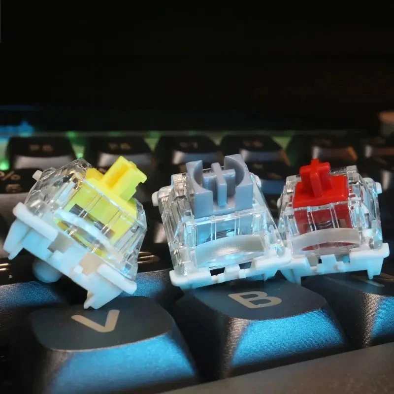 Gateron Pro 3,0 V3 interruptor de 3 pines RGB lineal táctil, marrón, rojo, blanco, amarillo, plata, negro, Teclado mecánico prelumado - imagen 3