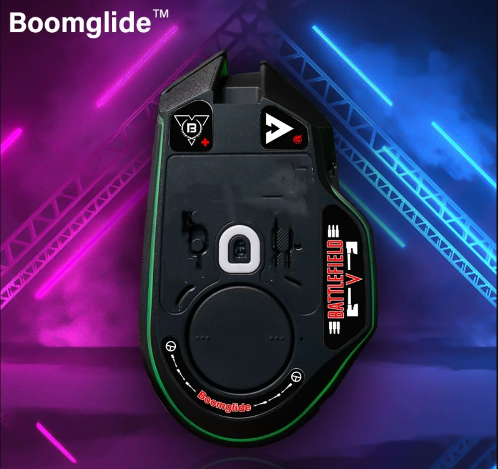 BOOMGLIDE GlassMouse compatible con Razer Basilisk V3Pro Mouse patines de vidrio con borde curvo redondo personalizado - imagen 3