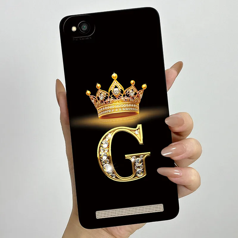 Para Xiaomi Redmi 4A 4X 5A 6 Funda de teléfono corona letras líquido suave silicona a prueba de golpes Funda trasera completa para Redmi4 A X Shell - imagen 2