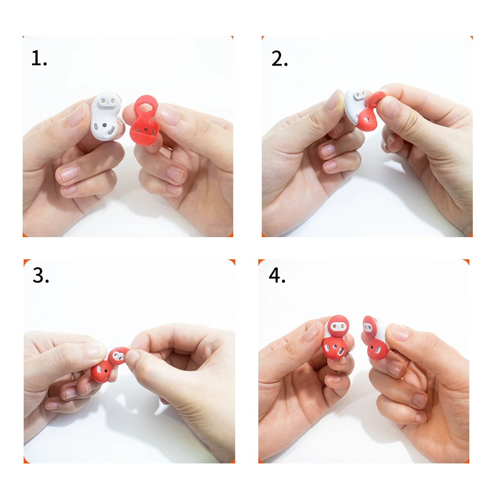 Fundas para los oídos, funda de silicona para Samsung Galaxy Buds Live, almohadillas para los oídos, almohadillas para los oídos, almohadillas para los oídos, gorros intrauditivos Bluetooth, 8 par/set - imagen 4