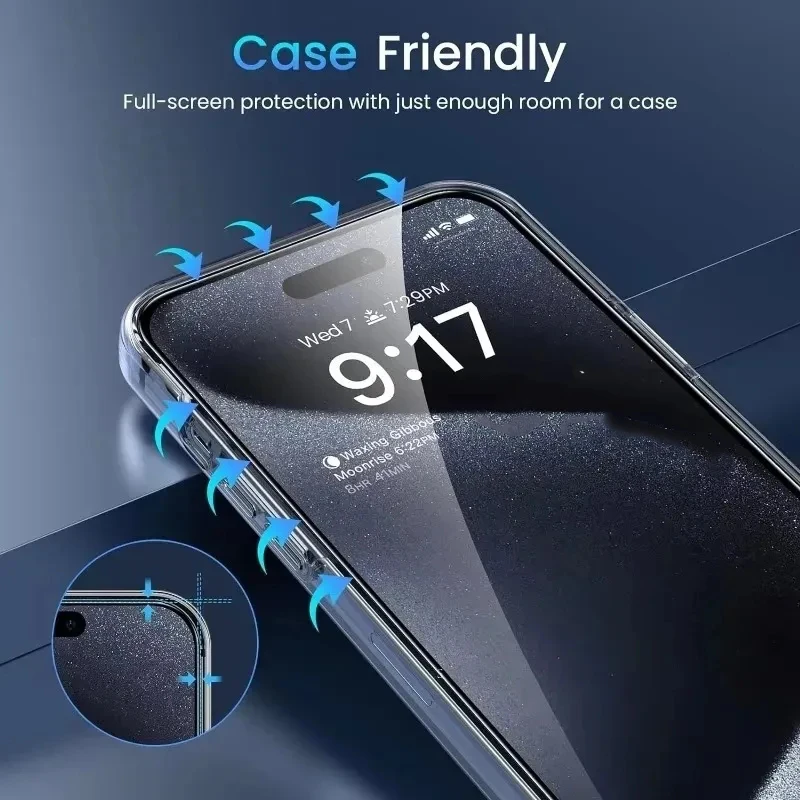 3 piezas de vidrio templado de alta definición para iPhone 16 15 14 Plus 13 12 11 Pro Max Protector de pantalla para iPhone 16 12 Pro Max Glass - imagen 5