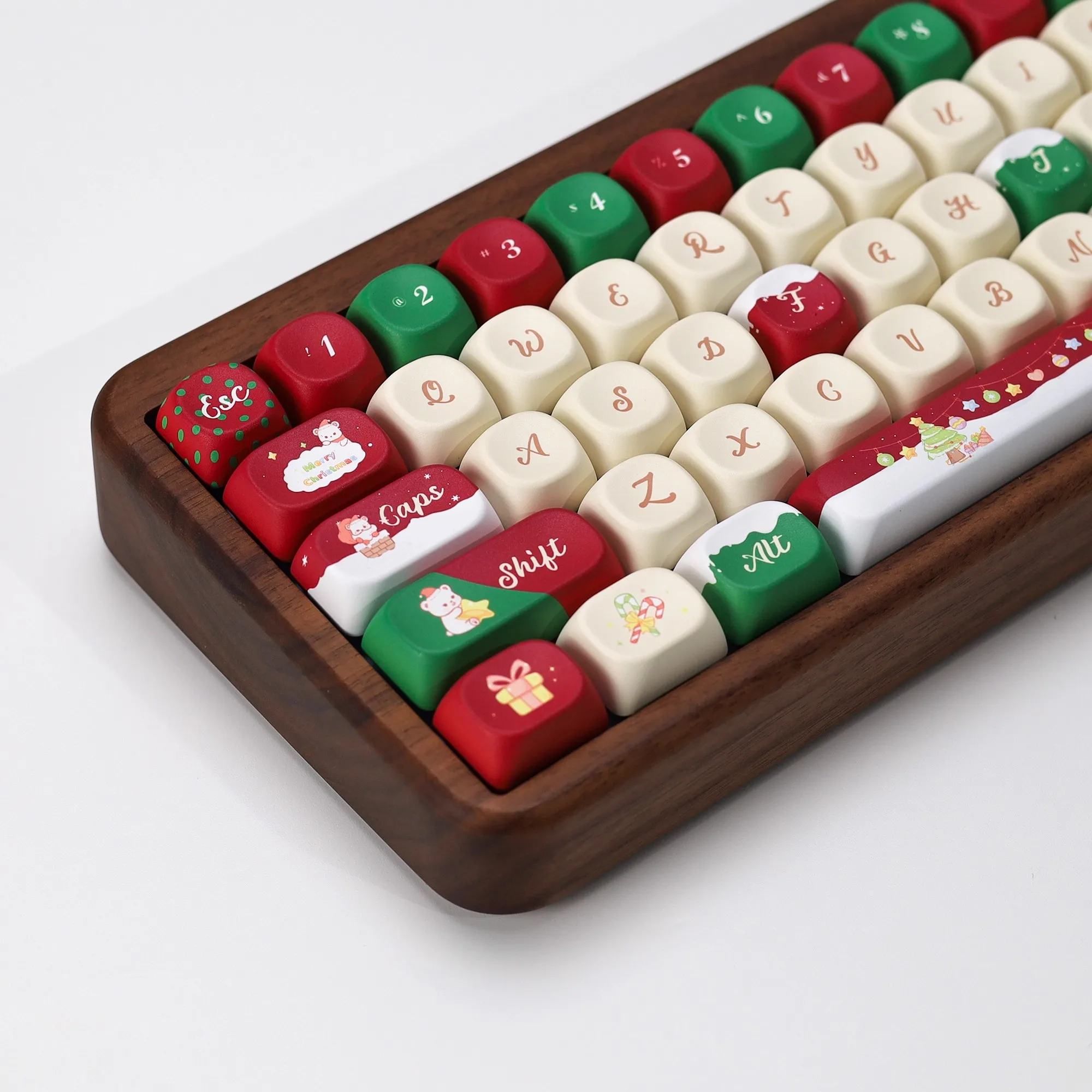 KOA-teclas con tema de Feliz Navidad, 133 teclas, perfil de cereza, ISO PBT, tinte Sub para interruptor MX, teclado mecánico con diseño DIY - imagen 2