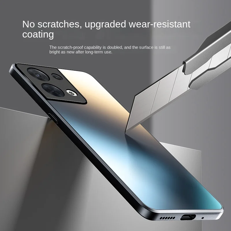 Funda protectora trasera para OPPO RENO, carcasa completa para teléfono, mate, dura, a la moda, 9, 8, 7, 6, 5 Pro - imagen 3