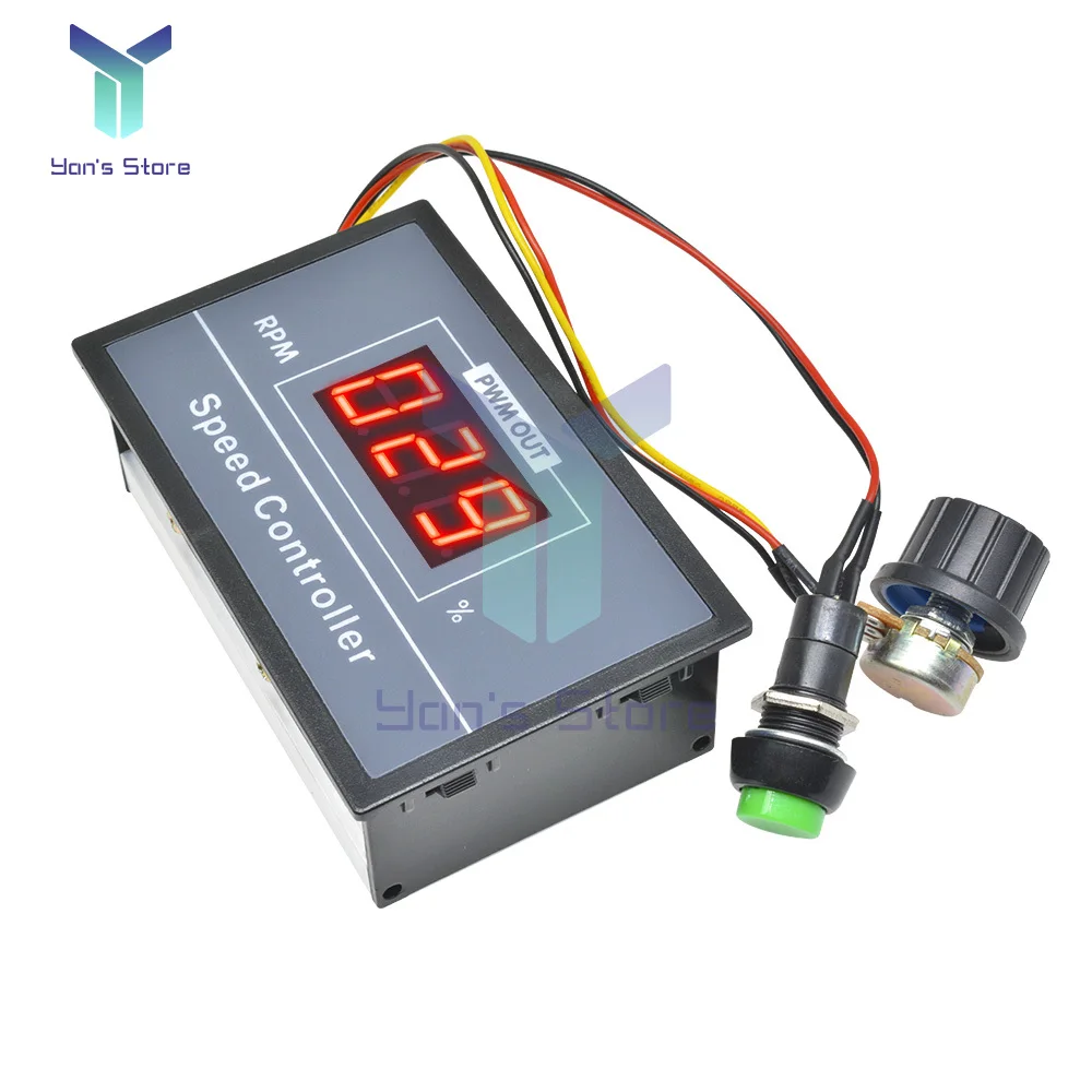 Controlador de velocidad del Motor PWM, pantalla Digital LED, 0 ~ 100% ajustable, 15KHZ, 30A con interruptor de potenciómetro, 1 piezas, QA-26S, CC 6V-60V - imagen 5