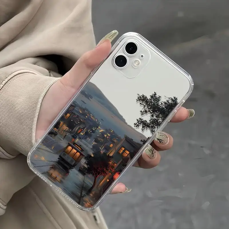 Funda con paisaje para iPhone 16 15 14 13 12 11 Pro Max X XR 6 7 8 Plus SE, carcasa protectora de pantalla a prueba de golpes - imagen 5