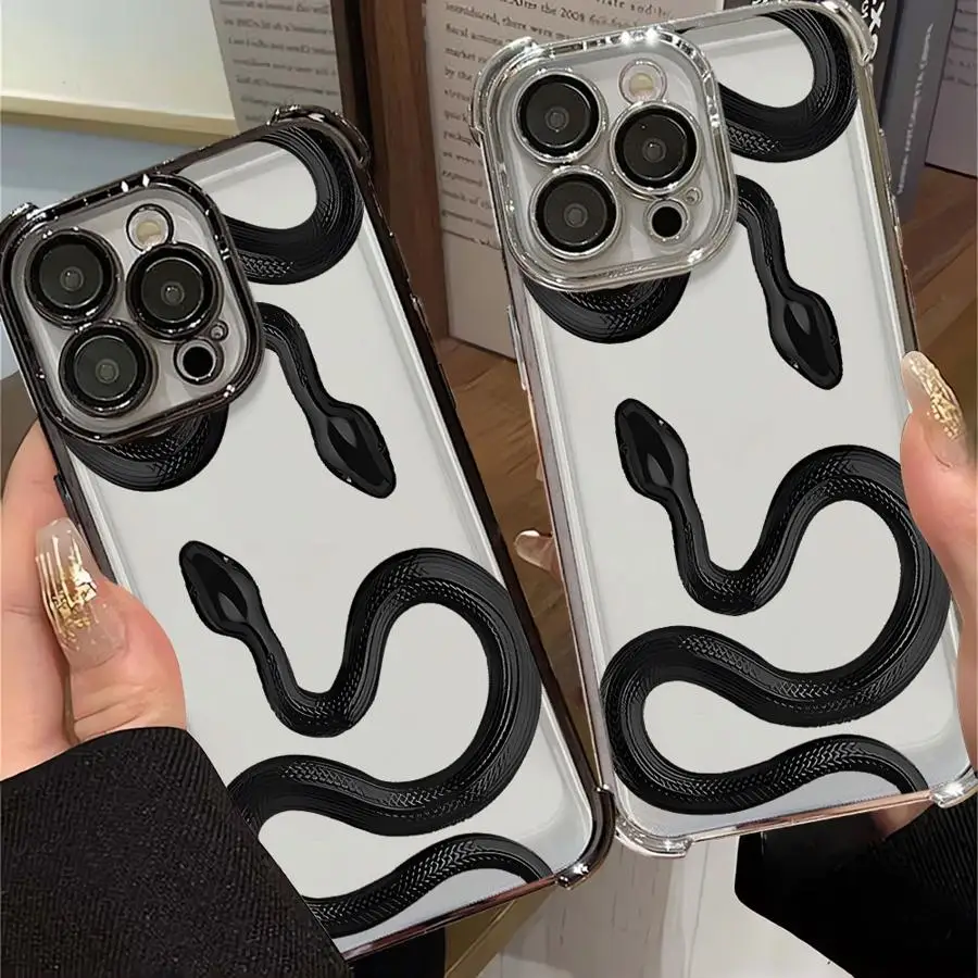 Funda de teléfono de serpiente de lujo para iPhone 15 12 14 Pro 16Plus XS MAX 16 15Pro Max 11 11Pro XR 13 funda suave - imagen 4
