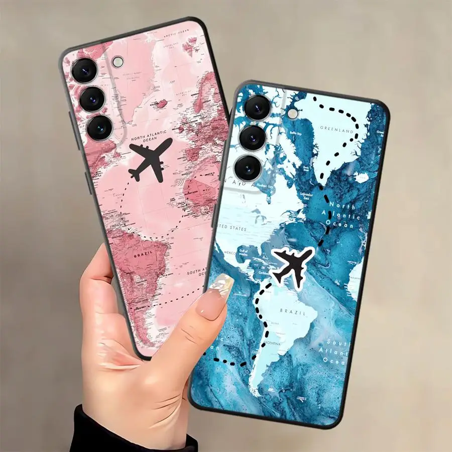 Funda de teléfono suave negra para Honor X5b 90 70 200 400 Lite 8X X9a Magic5Lite X6 X7 X8 mapa de avión - imagen 5