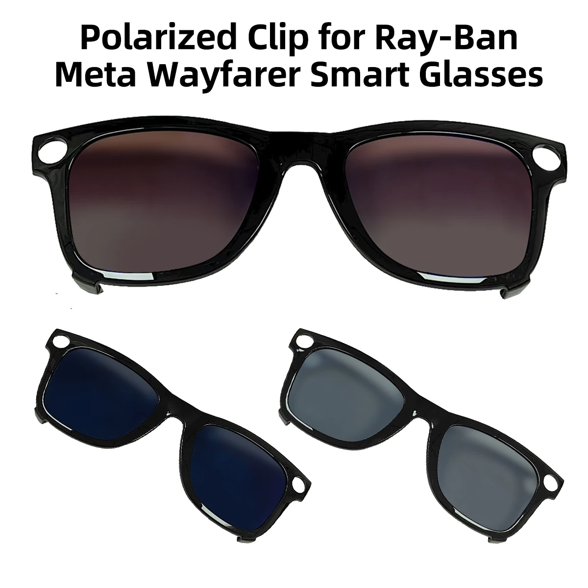 Anmone gafas polarizadas Clip para Ray-Ban Meta Wayfarer RW4008 gafas inteligentes gafas de sol de moda geniales lentes antideslumbrantes - imagen 2