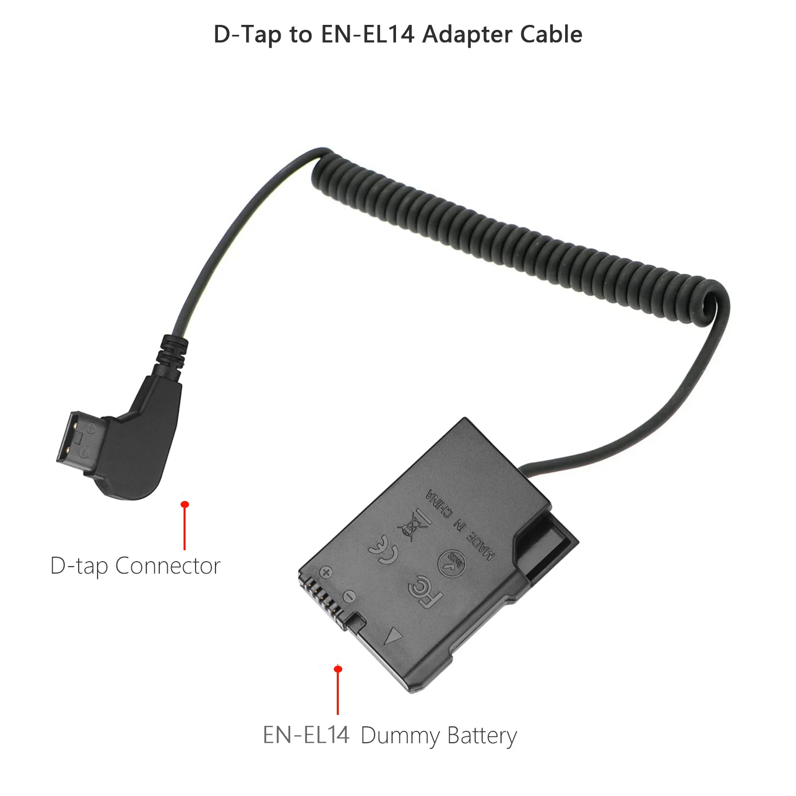 Cable adaptador d-tap a EP-5A, acoplador de CC, batería ficticia de EN-EL14 para Nikon Df, D5600, D5500, D5300, D5200, D5100, D3500, D3400 - imagen 3