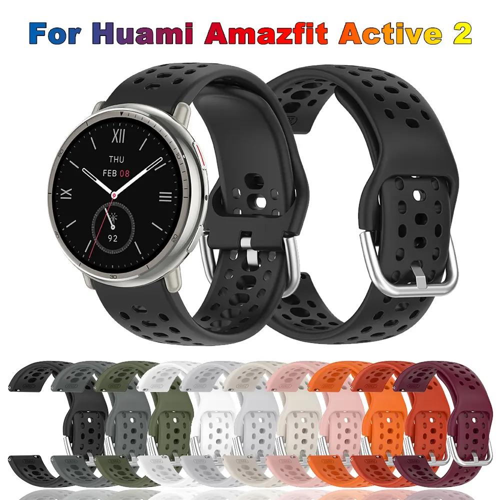 Correa de silicona Original para Huami Amazfit Active 2, Correa deportiva transpirable, accesorios para pulsera Amazfit Active2