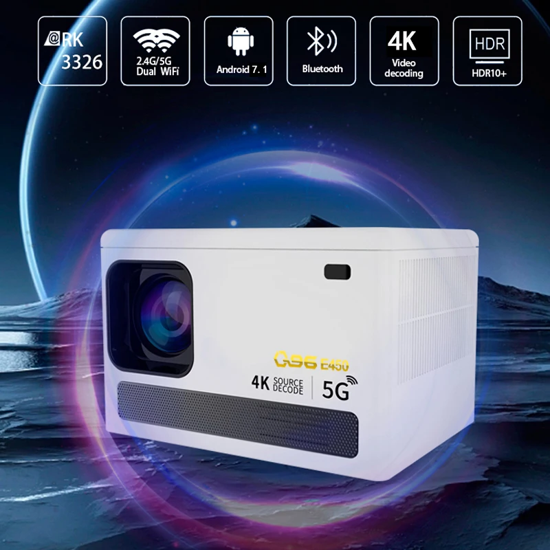 E450 4K HD proyector WIFI 6 Smartphone misma pantalla proyector 4G 5G banda Dual WIFI BT 5,0 proyector enfoque automático proyector doméstico - imagen 4