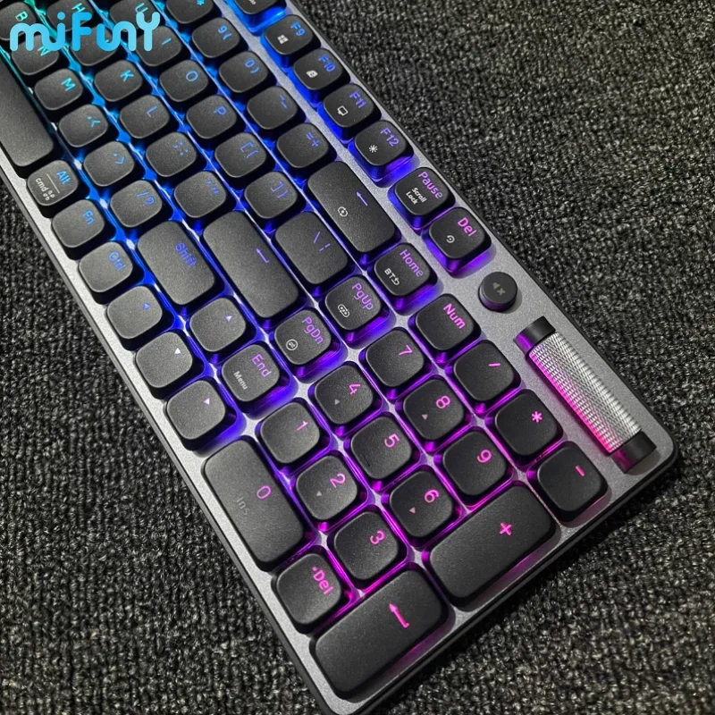 MiFuny-Teclado mecánico para videojuegos, dispositivo inalámbrico de bajo perfil con Bluetooth 60% 100%, modo triple, intercambio en caliente, RGB, retroiluminado, para oficina - imagen 3