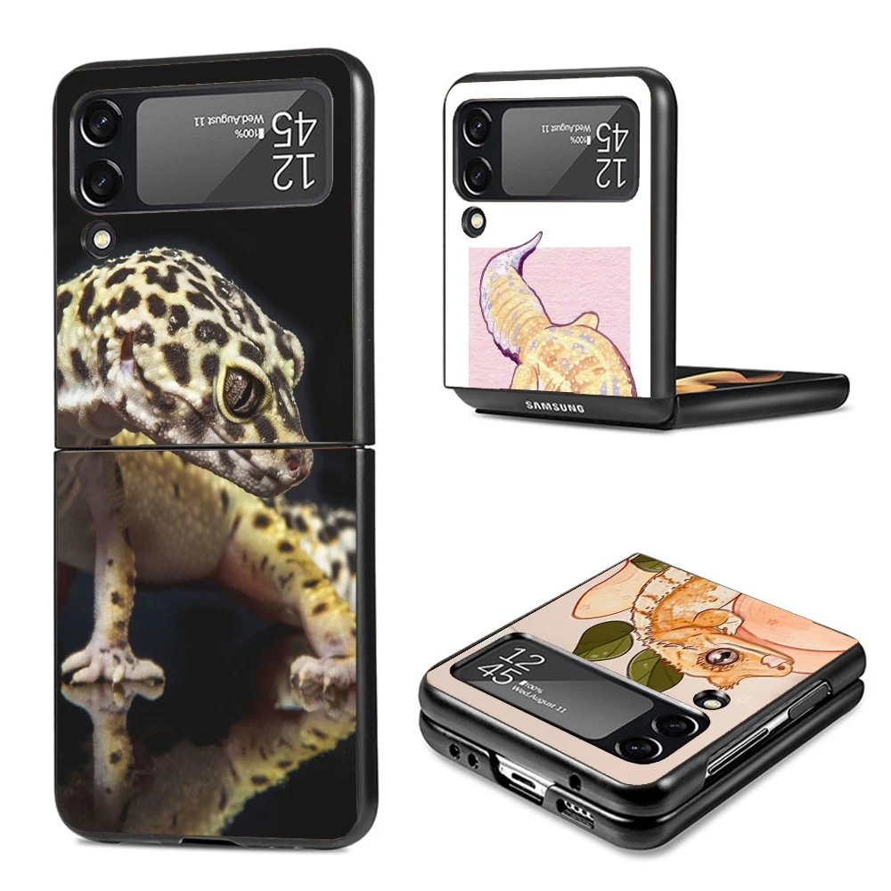 Fundas de teléfono negras de lagartos Geckos para Samsung Z Flip 7 6 5 4 3 Galaxy de lujo ZFlip7 ZFlip6 Flip5 Flip4 Flip3 funda Z Flip 6 - imagen 2