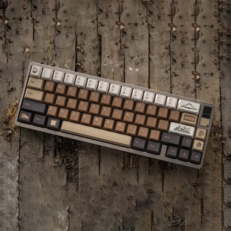 Juego de teclas con tema de café Latte, teclas de teclado con perfil de cereza de sublimación PBT personalizadas para accesorios de teclado mecánico, regalo