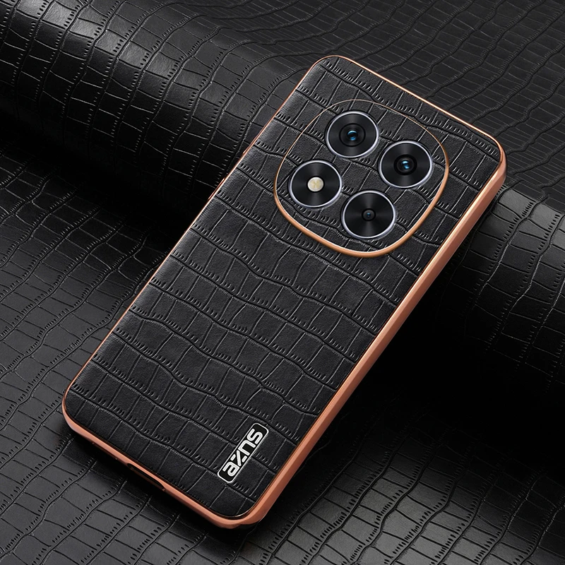 Funda de cuero PU con patrón de cocodrilo para Xiaomi Mi POCO X7 5G, funda protectora completa para cámara, carcasa de parachoques chapada con textura 3D