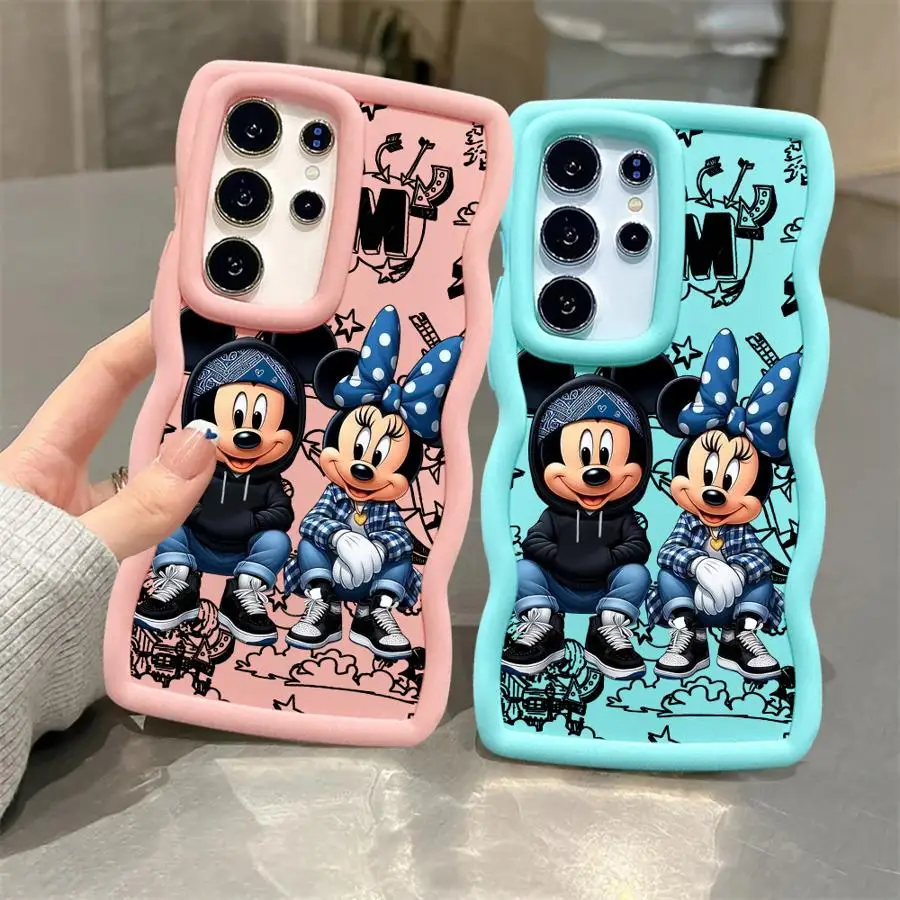 Funda suave de TPU para Samsung Galaxy S20 S21 FE S24 S23 Plus S25 S22 Ultra Love Disney Mickey Minnie